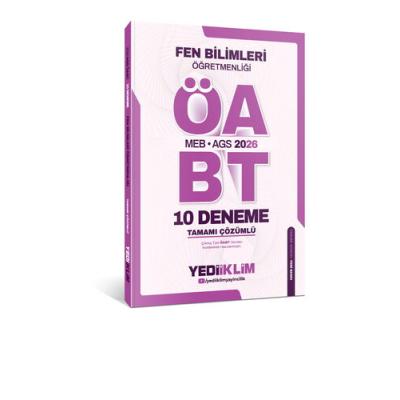 Yediiklim Yayınları 2026 MEB AGS Fen Bilimleri Öğretmenliği Tamamı Çözümlü 10 Deneme