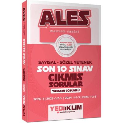 Yediiklim Yayınları ALES Master Serisi Sayısal Sözel Yetenek Tamamı Çözümlü Son 10 Sınav Çıkmış Sorular (10 Mayıs 2026 Ales-1 Ek