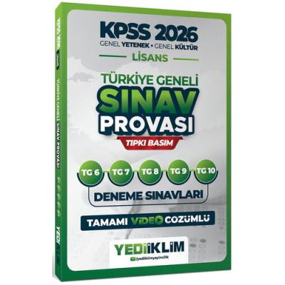 Yediiklim 2026 KPSS Lisans GY-GK Türkiye Geneli Sınav Provası Tıpkı Basım 6-7-8-9-10 Deneme Sınavları Tamamı Video Çözümlü