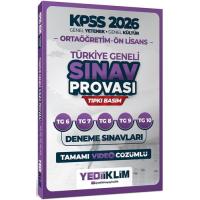 Yediiklim 2026 KPSS Ortaöğretim Ön Lisans GY-GK Türkiye Geneli Sınav Provası Tıpkı Basım 6-7-8-9-10 Deneme Sınavları Tamamı Vide