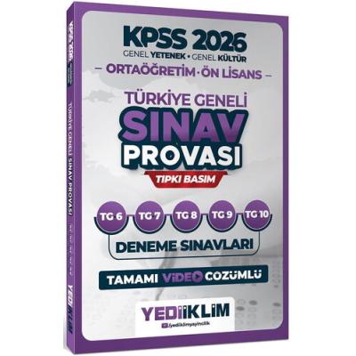 Yediiklim 2026 KPSS Ortaöğretim Ön Lisans GY-GK Türkiye Geneli Sınav Provası Tıpkı Basım 6-7-8-9-10 Deneme Sınavları Tamamı Vide