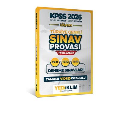 Yediiklim 2026 KPSS Lisans GY-GK Türkiye Geneli Sınav Provası Tıpkı Basım 11-12-13 Deneme Sınavları Tamamı Video Çözümlü