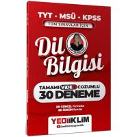 Yediiklim 2027 TYT-MSÜ-KPSS Tüm Sınavlar için Dil Bilgisi Tamamı Video Çözümlü 30 Deneme