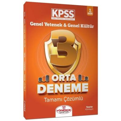 Yönerge Yayınları KPSS Genel Yetenek Genel Kültür Orta 3 Deneme Çözümlü