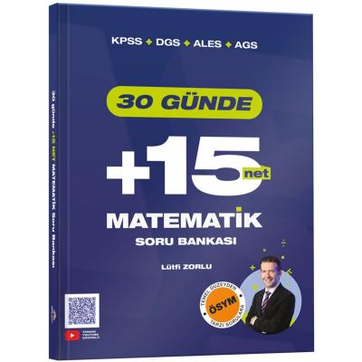 Zorlu Eğitim KPSS DGS ALES AGS 30 Günde Matematik +15 Net Soru Bankası 