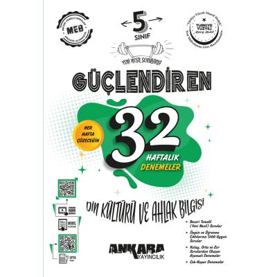 Ankara Yayıncılık 5. Sınıf Güçlendiren 32 Haftalık Din Kültürü ve Ahlak Bilgisi Kazanım Denemeleri
