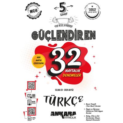 Ankara Yayıncılık 5. Sınıf Güçlendiren 32 Haftalık Türkçe Kazanım Denemeleri