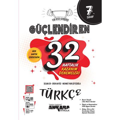 Ankara Yayıncılık 7. Sınıf Güçlendiren 32 Haftalık Türkçe Kazanım Denemeleri