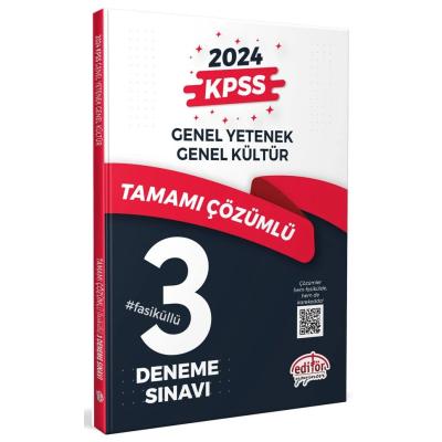 Editör Yayınları 2024 KPSS Genel Yetenek Genel Kültür Tamamı Çözümlü Fasikül 3 Deneme Sınavı