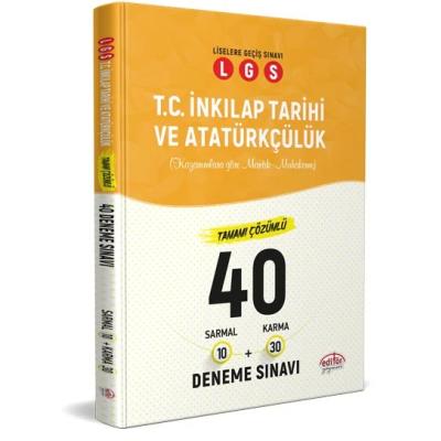 Editör Yayınları LGS 8. Sınıf İnkılap Tarihi ve Atatürkçülük (10 Sarmal + 30 Karma) 40 Deneme Sınavı