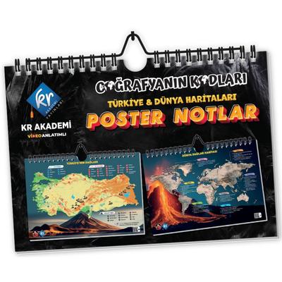 Kr Akademi Yayınları Coğrafyanın Kodları Türkiye ve Dünya Duvar Haritaları Poster Notlar 