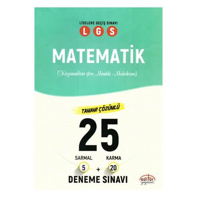 LGS Matematik 25 Deneme Sınavı Editör Yayınları 