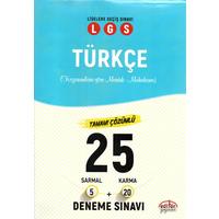 LGS Türkçe 5 Sarmal + 20 Karma 25 Deneme Sınavı Editör Yayınları