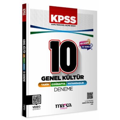 Marka Yayınları KPSS Genel Kültür Tarih Coğrafya Vatandaşlık 10 Deneme Sınavı
