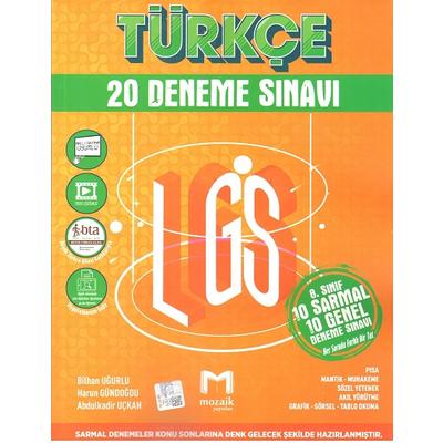 Mozaik Yayınları 8.Sınıf Lgs Türkçe 20 Deneme
