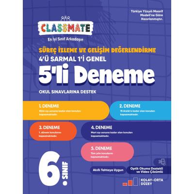 Okyanus Yayınları 6. Sınıf Classmate Süreç İzleme Ve Gelişim Değerlendirme 5’li Deneme