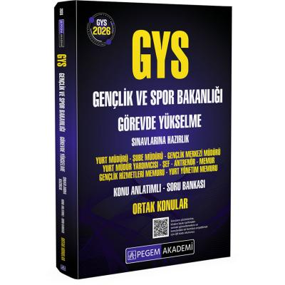 Pegem Yayınları 2026 GYS Gençlik ve Spor Bakanlığı Görevde Yükselme Sınavlarına Hazırlık Konu Anlatımlı Soru Bankası ORTAK KONULAR
