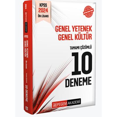 Pegem Yayınları 2024 KPSS Genel Yetenek Genel Kültür Önlisans Tamamı Çözümlü 10 Deneme