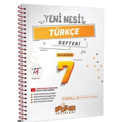 Spoiler Yayınları 7. Sınıf Türkçe Yeni Nesil Defter