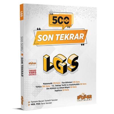 Spoiler Yayınları LGS 8. Sınıf Son Tekrar 500 Soru Bankası