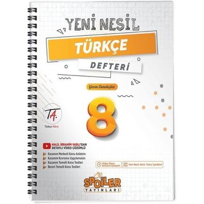 Spoiler Yayınları LGS 8. Sınıf Türkçe Yeni Nesil Defter