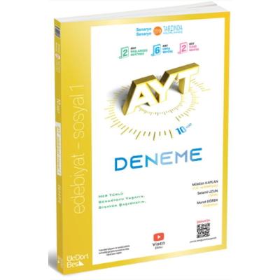 Üç Dört Beş Yayınları AYT Edebiyat Sosyal 1 10 Deneme