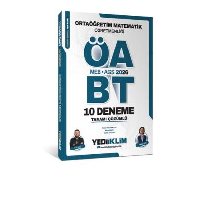 Yediiklim Yayınları 2026 MEB AGS ÖABT Ortaöğretim Matematik Öğretmenliği Tamamı Çözümlü 10 Deneme