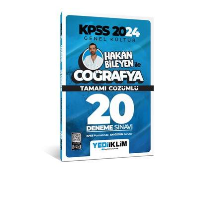 Yediiklim Yayınları 2024 KPSS Genel Kültür Hakan Bileyen ile Coğrafya Tamamı Çözümlü 20 Deneme