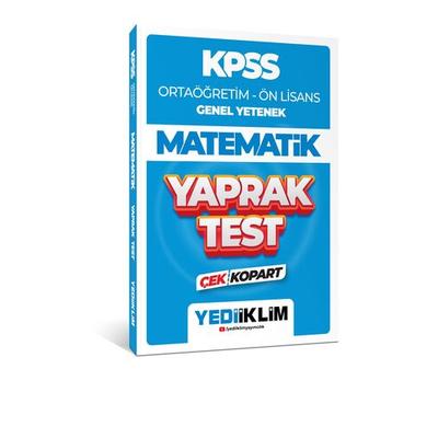 Yediiklim Yayınları 2024 KPSS Ortaöğretim - Ön Lisans Genel Yetenek Matematik Çek Kopart Yaprak Test