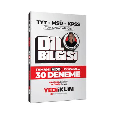 Yediiklim Yayınları 2024 TYT-MSÜ-KPSS Dil Bilgisi Tamamı Video Çözümlü 30 Deneme