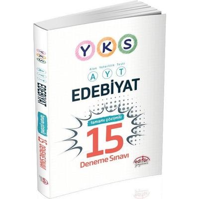 YKS AYT Edebiyat Tamamı Çözümlü 15 Deneme Sınavı Editör Yayınevi